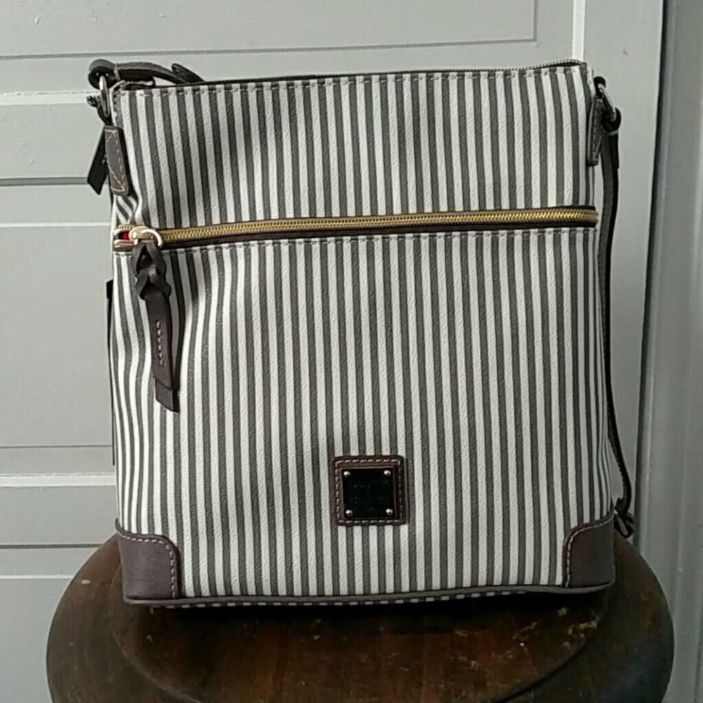 Dooney & Bourke Striped Taupe Crossbody